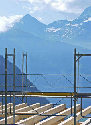 Image of construction site in the mountains